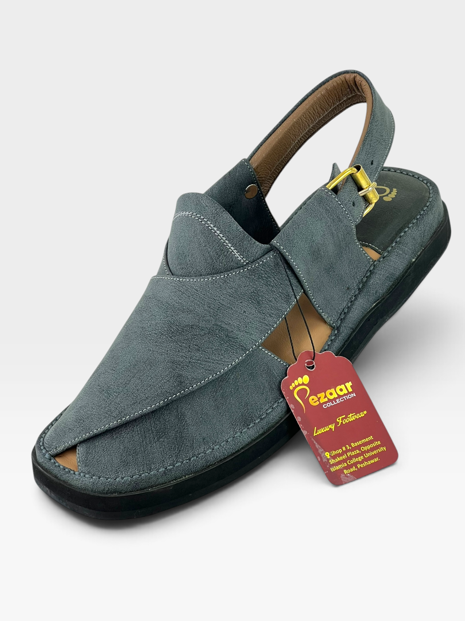 Gogo Premium peshawari chapal(Gray leather)