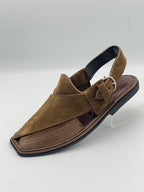 Suede Sabar Round shape  Double shade peshawari chapal(camal)
