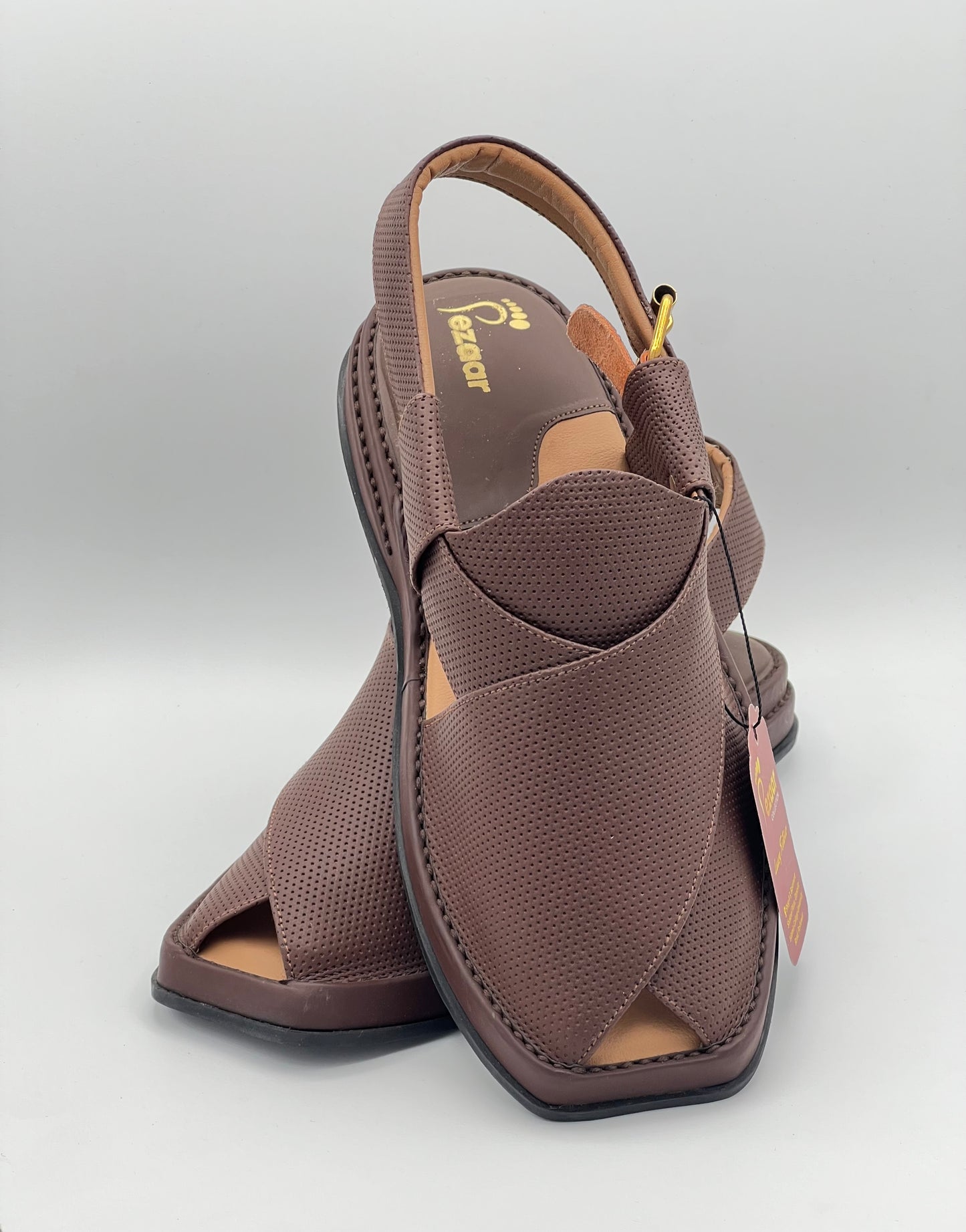 Men’s premium dotted peshawari chapal matte brown