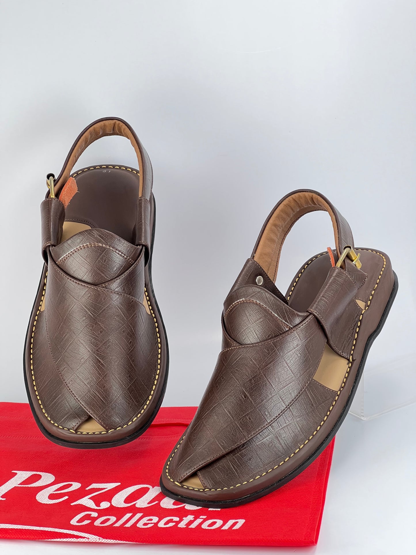 Gogo Round Shape Brown Texture(Light Weight)