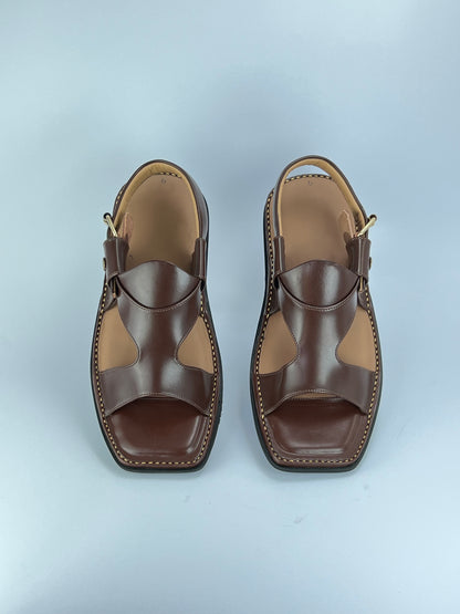 Panjedar Chappal Chocolate Brown