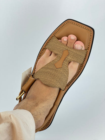 Panjedar Chappal (Fabric Beige)