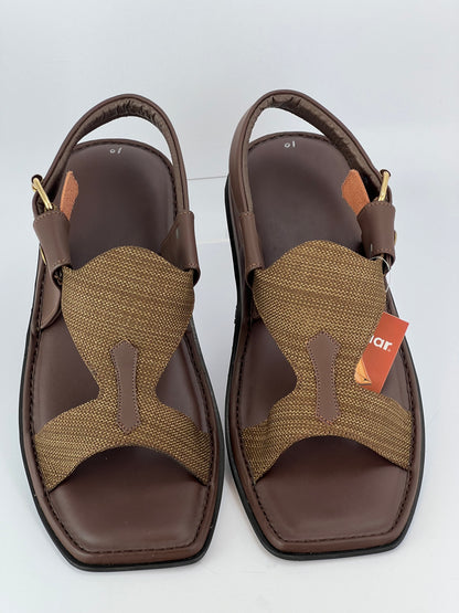 Panjedar Chappal (Fabric Chocolate Brown)