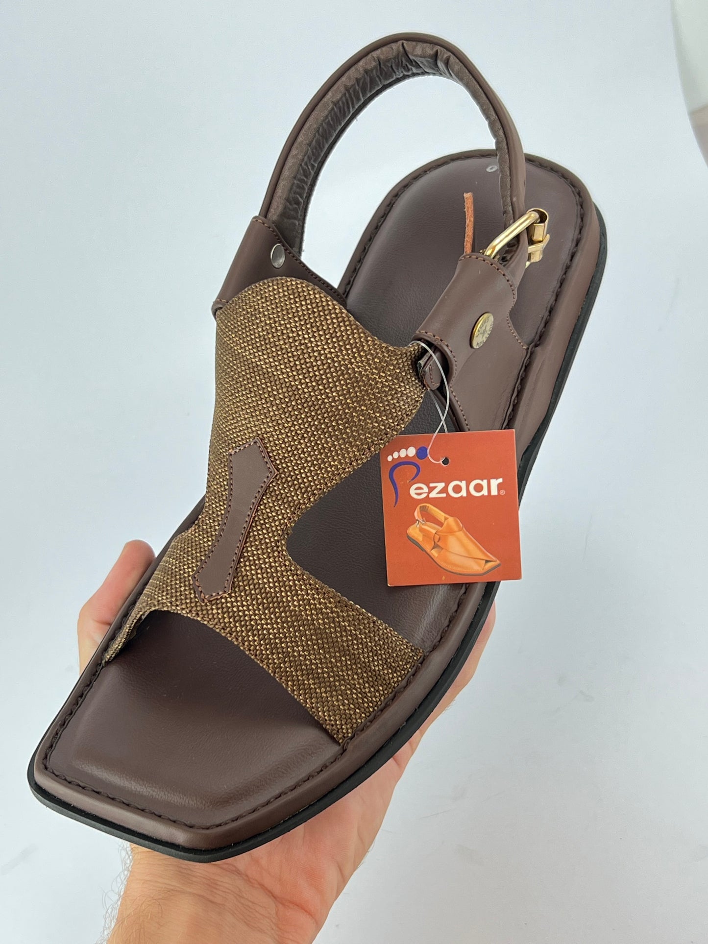 Panjedar Chappal (Fabric Chocolate Brown)