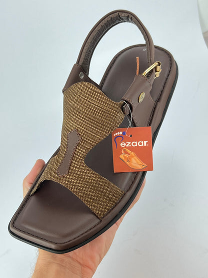 Panjedar Chappal (Fabric Chocolate Brown)