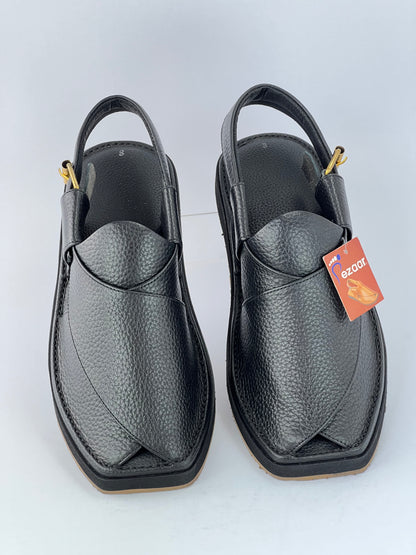 The Lightest and most comfortable and washible peshawari chapal Vibrem chapal(Black)