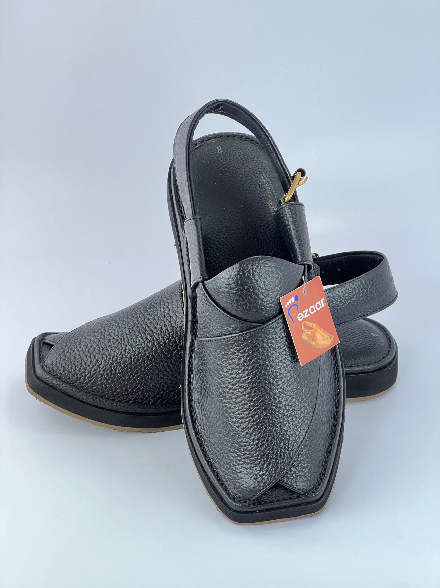 The Lightest and most comfortable and washible peshawari chapal Vibrem chapal(Black)