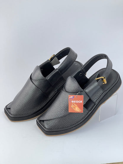 The Lightest and most comfortable and washible peshawari chapal Vibrem chapal(Black)