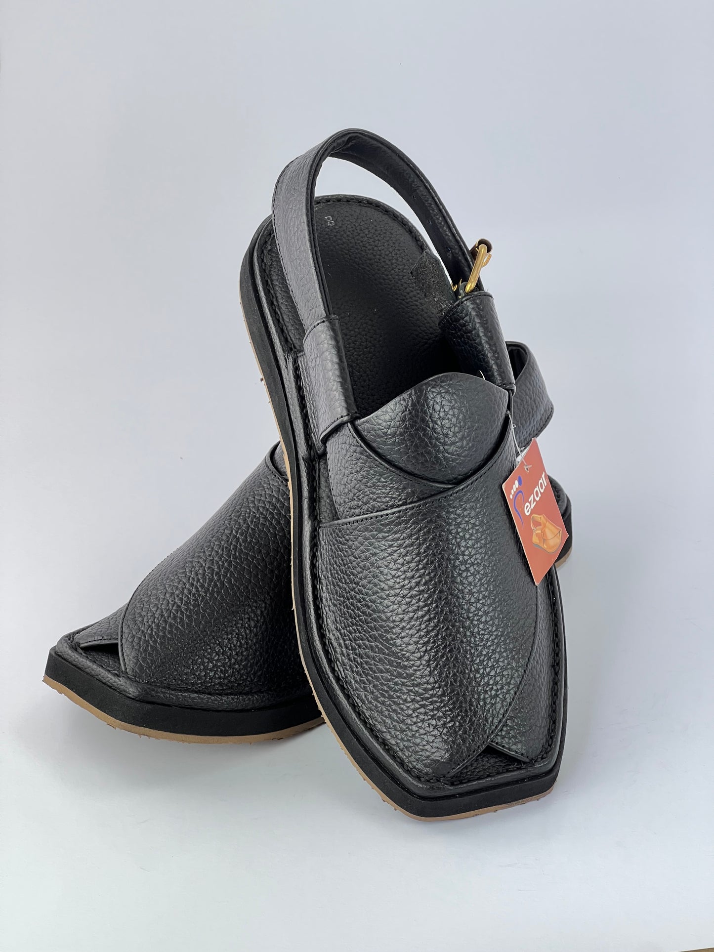 The Lightest and most comfortable and washible peshawari chapal Vibrem chapal(Black)