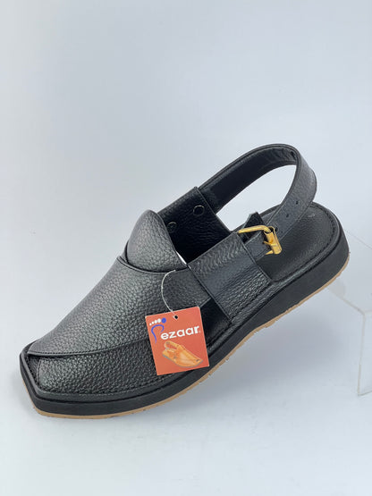 The Lightest and most comfortable and washible peshawari chapal Vibrem chapal(Black)