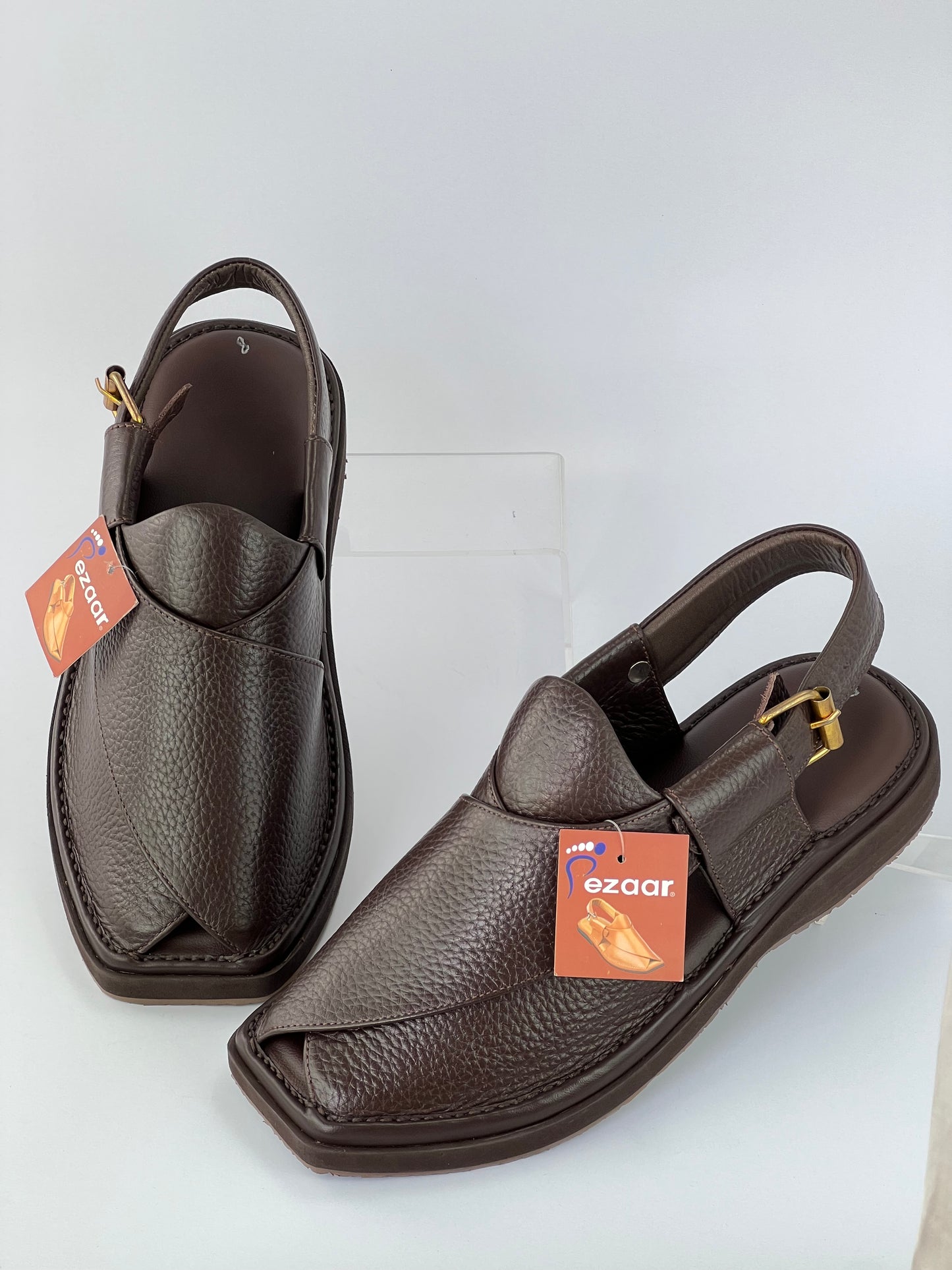 The Lightest and most comfortable and washible peshawari chapal Vibrem chapal(Brown)