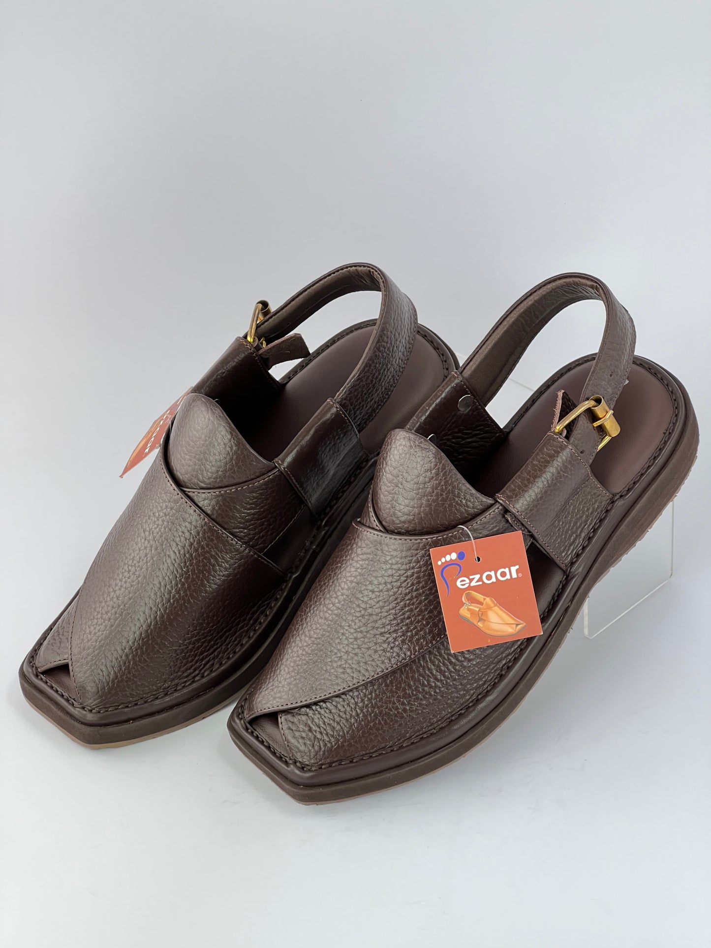 The Lightest and most comfortable and washible peshawari chapal Vibrem chapal(Brown)