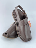 The Lightest and most comfortable and washible peshawari chapal Vibrem chapal(Brown)