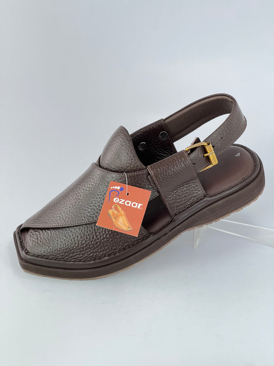 The Lightest and most comfortable and washible peshawari chapal Vibrem chapal(Brown)