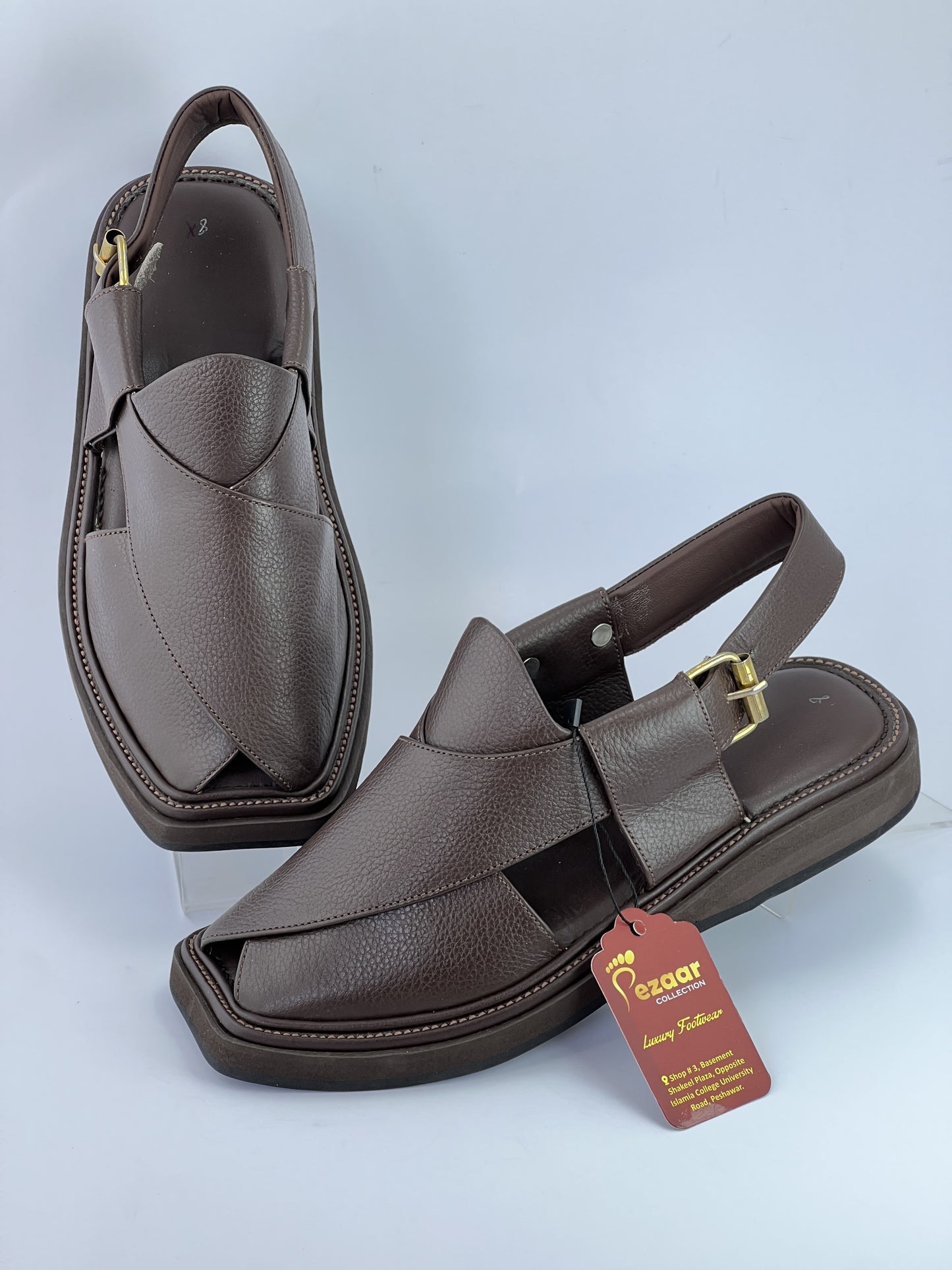 Half kaptan Special Original leather peshawari chapal (Brown)