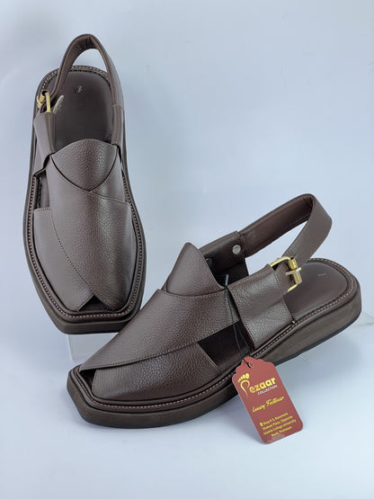 Half kaptan Special Original leather peshawari chapal (Brown)