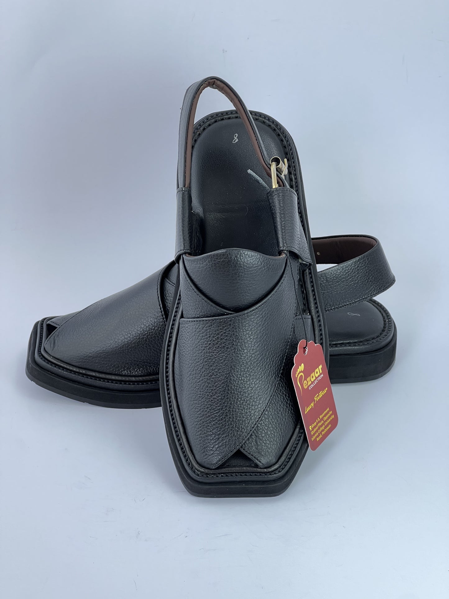 Half kaptan Special Original leather peshawari chapal (Black)