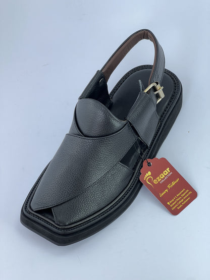 Half kaptan Special Original leather peshawari chapal (Black)