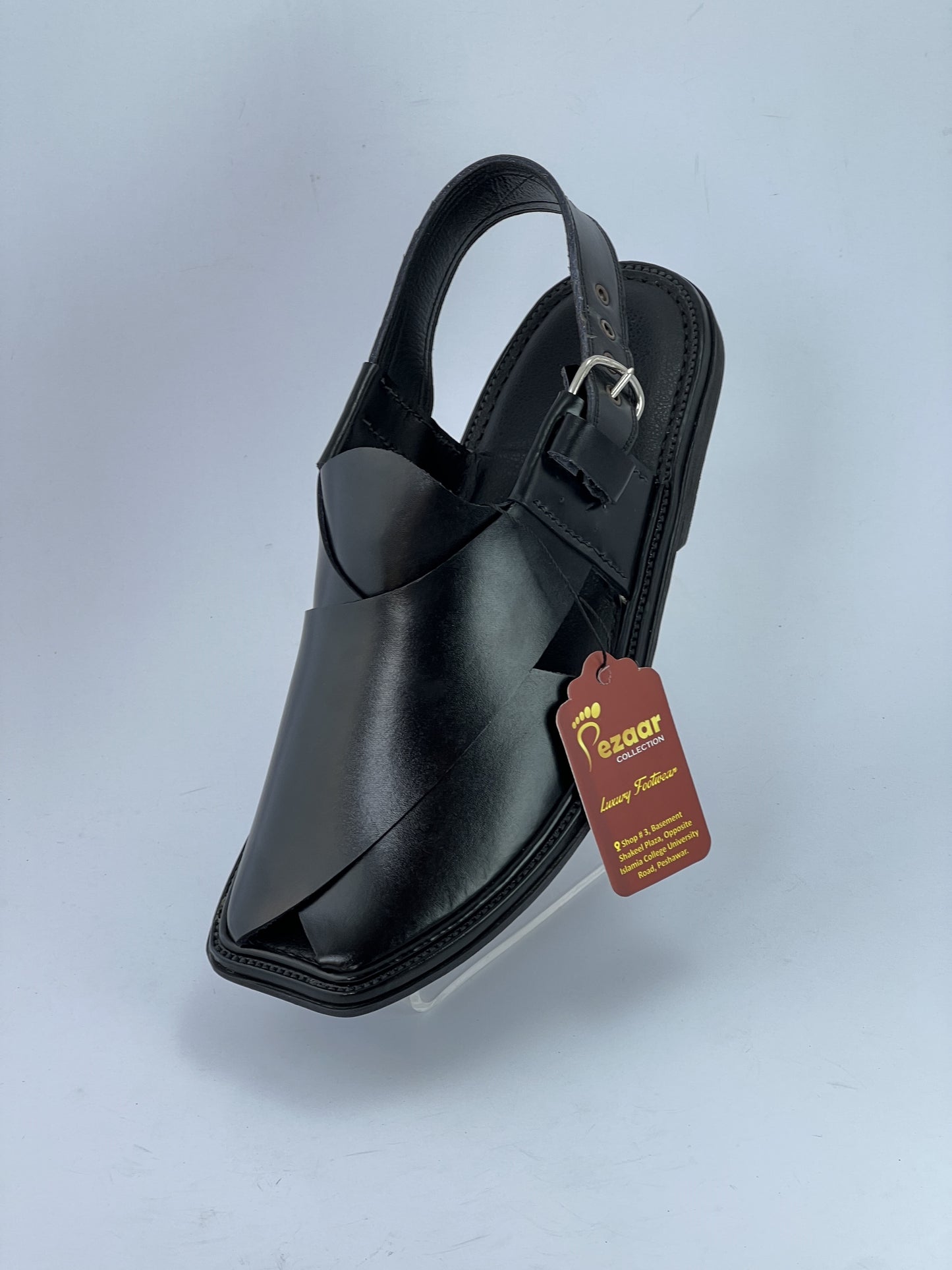 Handmade Goll T Charsadah chapal (Black)