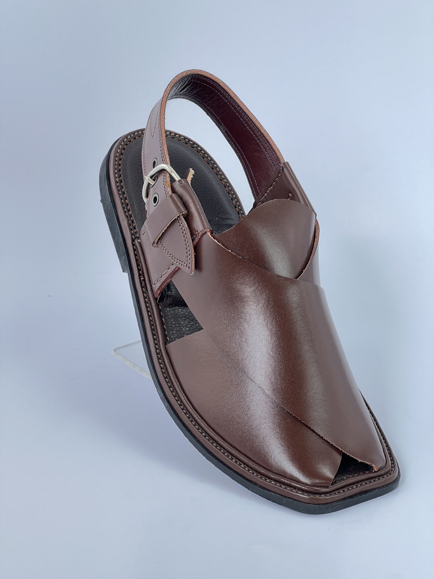 Handmade Goll T Charsadah chapal (Brown)