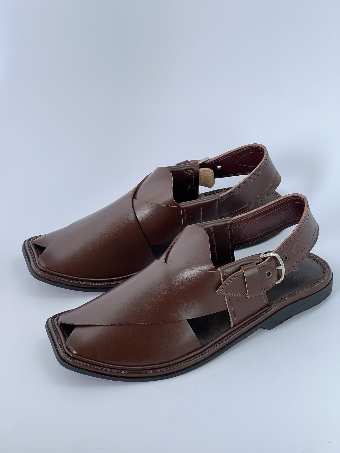 Handmade Goll T Charsadah chapal (Brown)