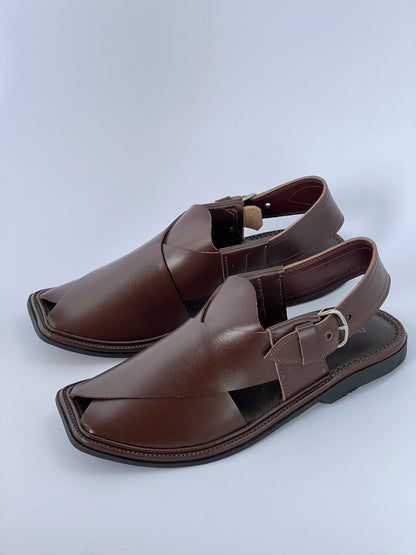 Handmade Goll T Charsadah chapal (Brown)