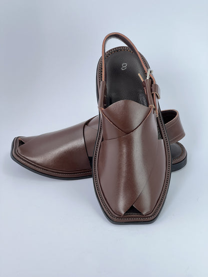 Handmade Goll T Charsadah chapal (Brown)