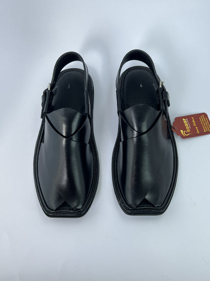 Handmade Goll T Charsadah chapal (Black)